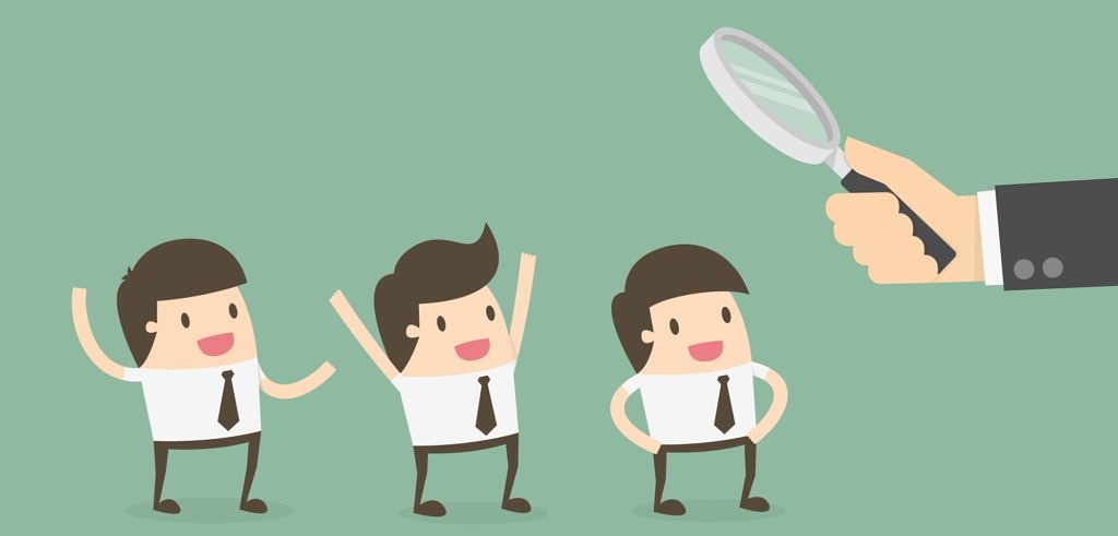 Search glasses browsing through applicants.